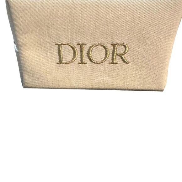 Dior Women's Gold and Cream Cosmetic Pouch - New - Picture 1 of 4